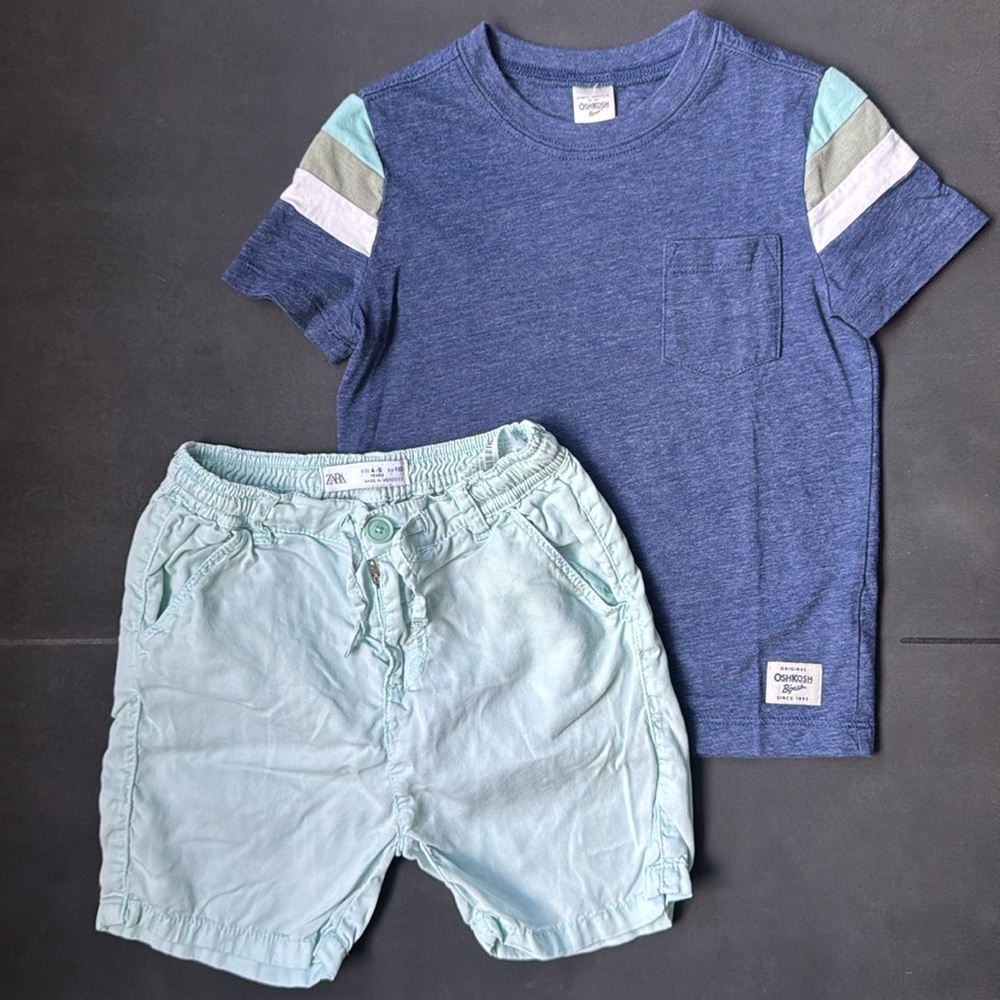 Toddler 2 pc set Blue & Teal Outfit - Picture 2 of 12